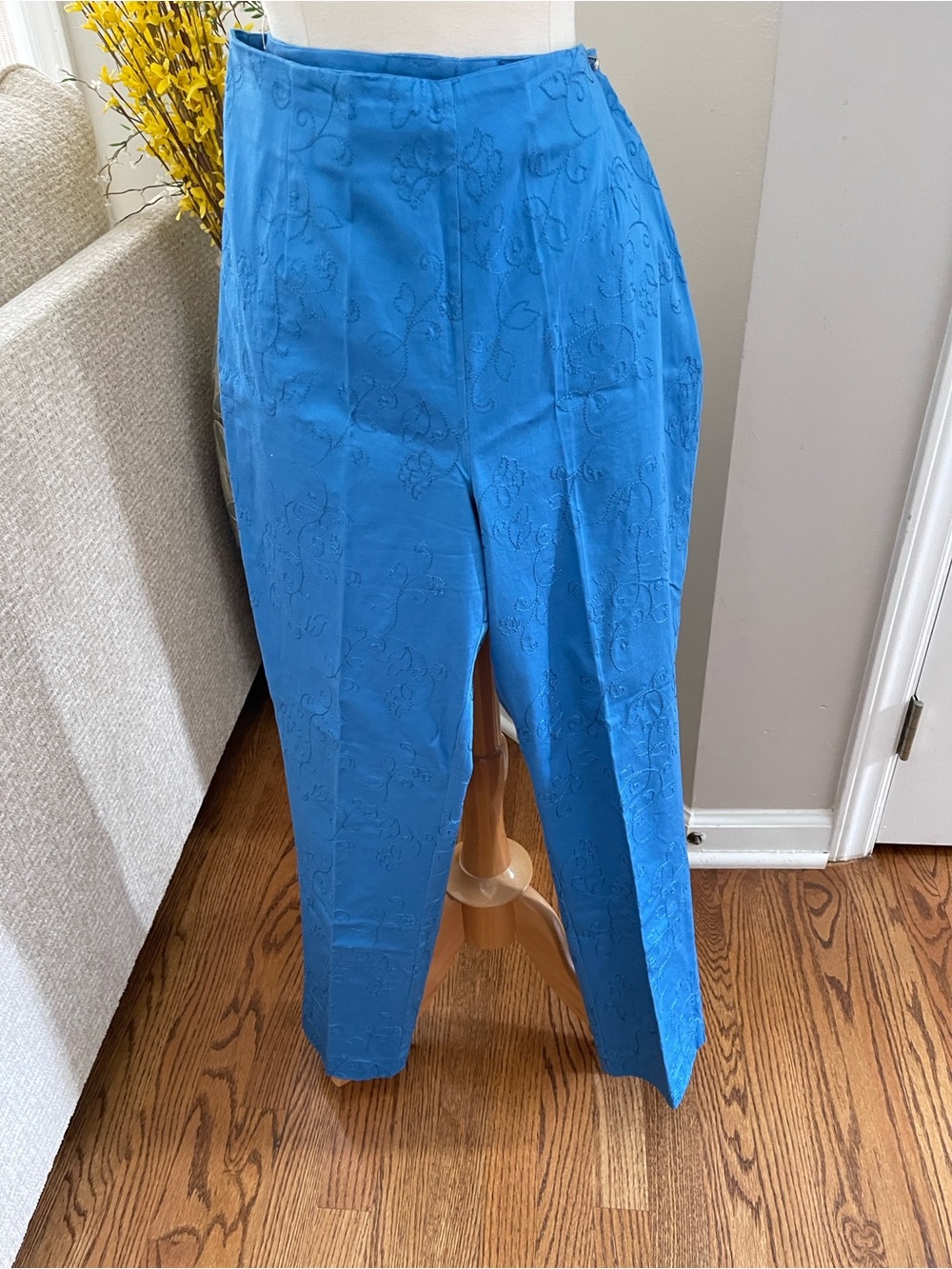 Dressbarn Blue Embroidered Dress Pants | Women’s Tailored Trousers